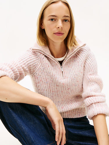 DW0DW21686 YBH | Pullover mit Wolle und kurzem Reißverschluss